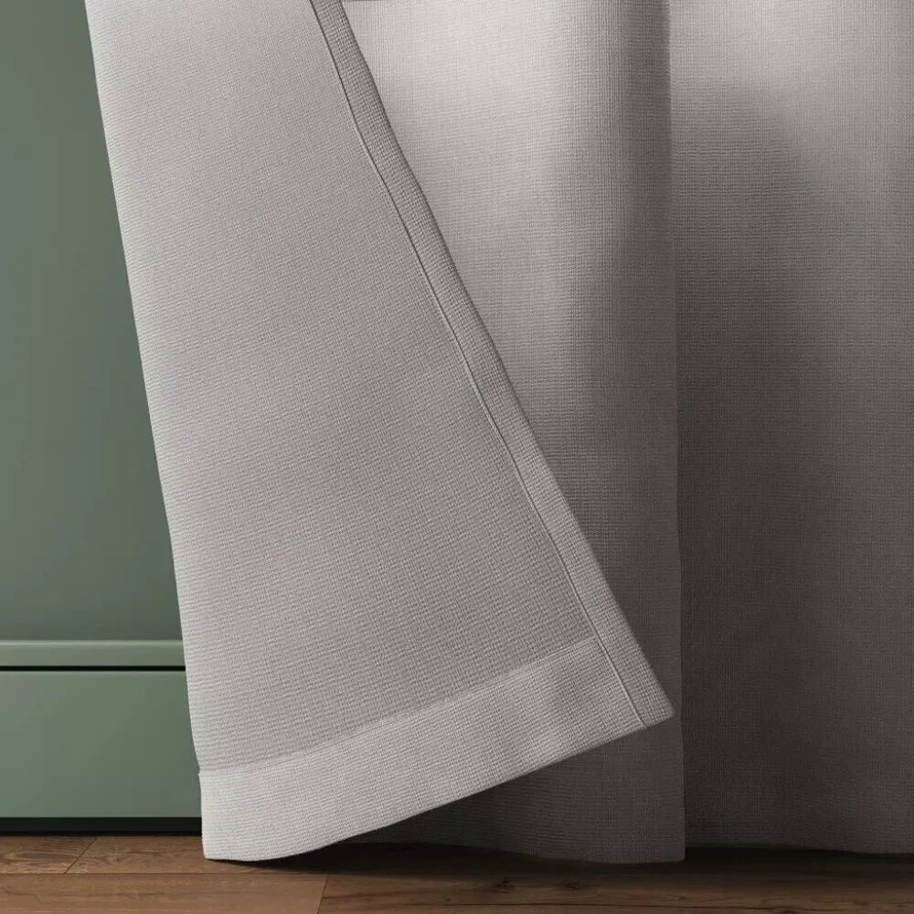 Threshold Silver Satin Pebble Pinch Pleat Accent Single Curtain Panel 34